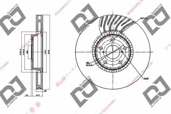 Dj parts BD1436 Front brake disc ventilated BD1436: Buy near me at 2407.PL in Poland at an Affordable price!