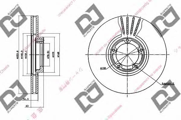 Dj parts BD1474 Front brake disc ventilated BD1474: Buy near me in Poland at 2407.PL - Good price!