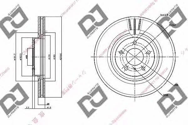 Dj parts BD1541 Wentylowana przednia tarcza hamulcowa BD1541: Dobra cena w Polsce na 2407.PL - Kup Teraz!