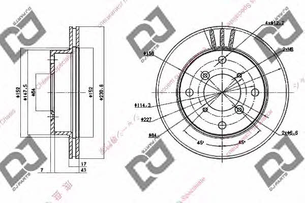 Dj parts BD1552 Тормозной диск передний вентилируемый BD1552: Отличная цена - Купить в Польше на 2407.PL!