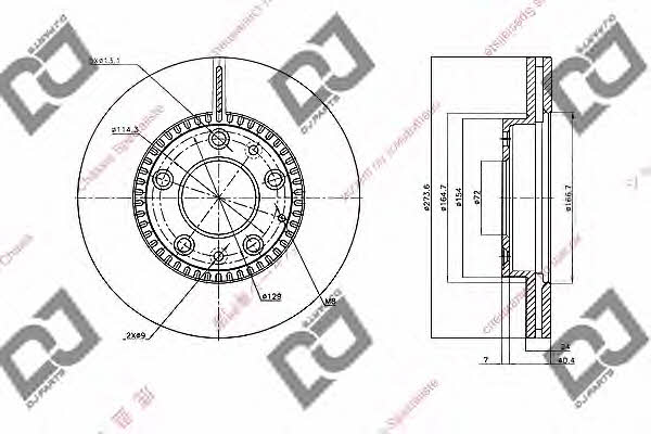 Dj parts BD1568 Front brake disc ventilated BD1568: Buy near me in Poland at 2407.PL - Good price!