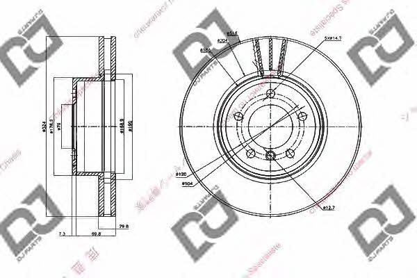 Dj parts BD1628 Front brake disc ventilated BD1628: Buy near me in Poland at 2407.PL - Good price!