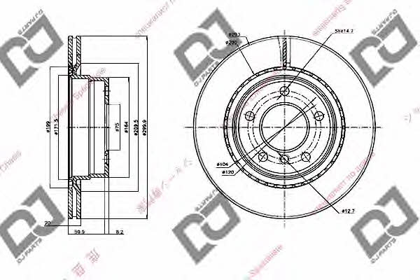 Dj parts BD1634 Диск гальмівний задній вентильований BD1634: Приваблива ціна - Купити у Польщі на 2407.PL!