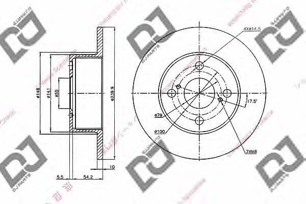 Dj parts BD1985 Диск гальмівний задній невентильований BD1985: Приваблива ціна - Купити у Польщі на 2407.PL!