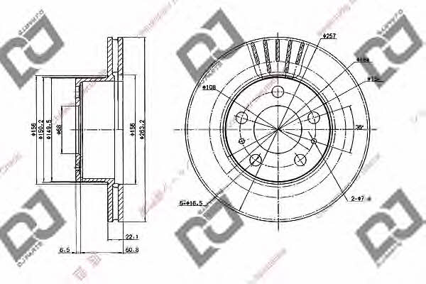 Dj parts BD2004 Front brake disc ventilated BD2004: Buy near me in Poland at 2407.PL - Good price!