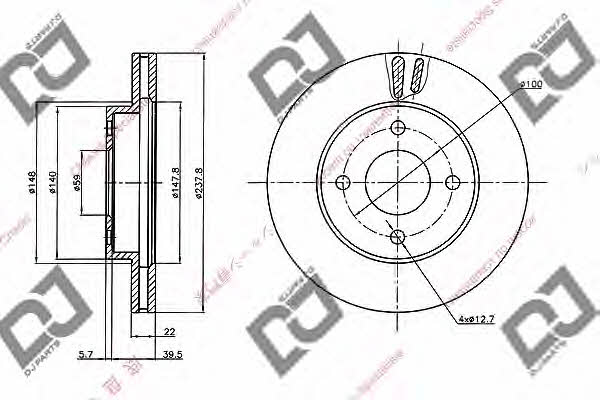 Dj parts BD2040 Тормозной диск передний вентилируемый BD2040: Отличная цена - Купить в Польше на 2407.PL!