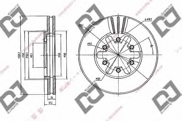 Dj parts BD2055 Front brake disc ventilated BD2055: Buy near me in Poland at 2407.PL - Good price!