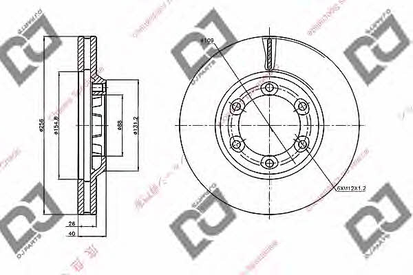 Dj parts BD2094 Front brake disc ventilated BD2094: Buy near me in Poland at 2407.PL - Good price!