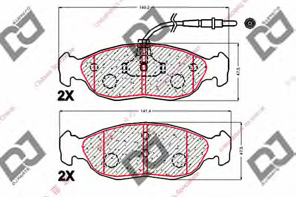 Dj parts BP1894 Гальмівні колодки, комплект BP1894: Приваблива ціна - Купити у Польщі на 2407.PL!