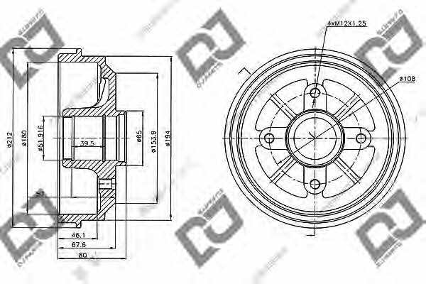 Dj parts BR1017 Rear brake drum BR1017: Buy near me at 2407.PL in Poland at an Affordable price!