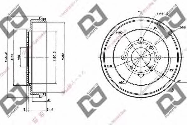 Dj parts BR1049 Rear brake drum BR1049: Buy near me at 2407.PL in Poland at an Affordable price!