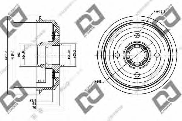 Dj parts BR1092 Rear brake drum BR1092: Buy near me at 2407.PL in Poland at an Affordable price!