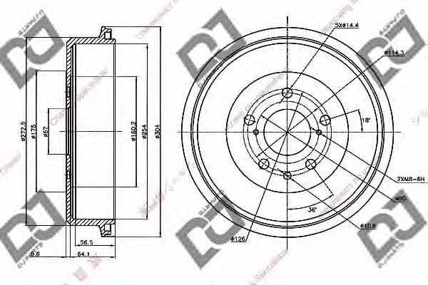 Dj parts BR1108 Rear brake drum BR1108: Buy near me in Poland at 2407.PL - Good price!