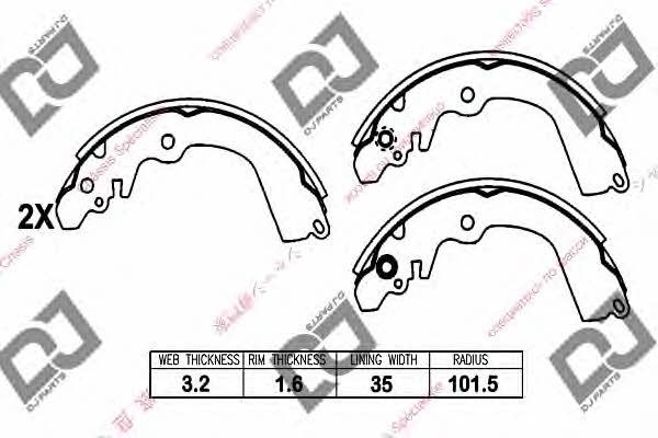 Dj parts BS1015 Колодки тормозные барабанные, комплект BS1015: Отличная цена - Купить в Польше на 2407.PL!