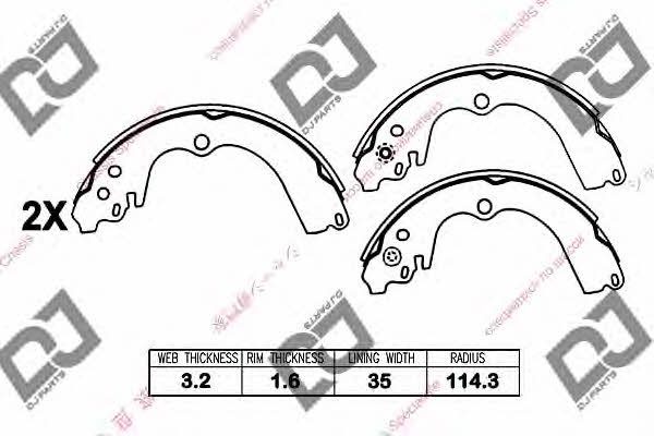 Dj parts BS1018 Brake shoe set BS1018: Buy near me in Poland at 2407.PL - Good price!