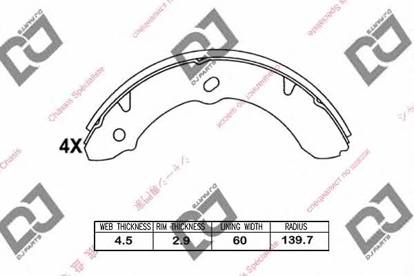 Dj parts BS1026 Brake shoe set BS1026: Buy near me in Poland at 2407.PL - Good price!