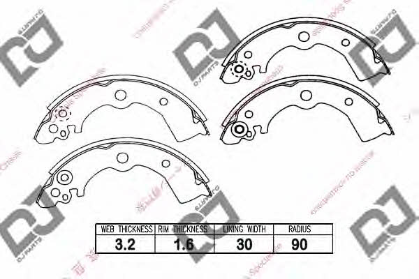 Dj parts BS1040 Brake shoe set BS1040: Buy near me at 2407.PL in Poland at an Affordable price!