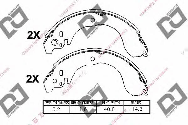 Dj parts BS1089 Brake shoe set BS1089: Buy near me at 2407.PL in Poland at an Affordable price!