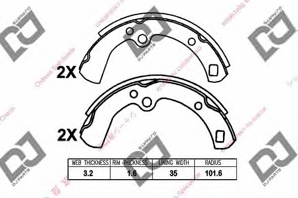 Dj parts BS1095 Brake shoe set BS1095: Buy near me at 2407.PL in Poland at an Affordable price!