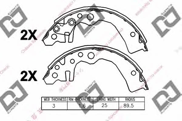 Dj parts BS1129 Brake shoe set BS1129: Buy near me in Poland at 2407.PL - Good price!