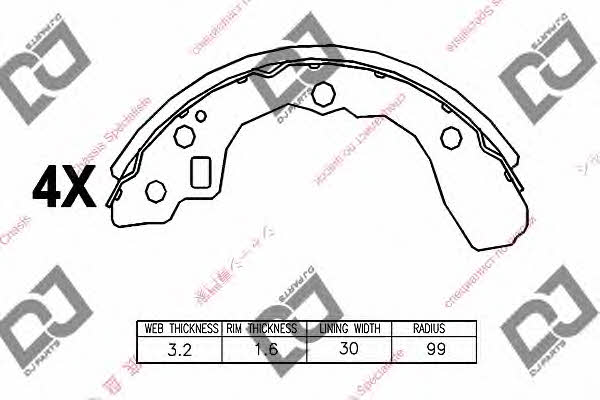 Dj parts BS1157 Brake shoe set BS1157: Buy near me in Poland at 2407.PL - Good price!