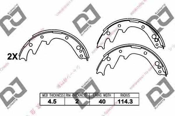 Dj parts BS1162 Brake shoe set BS1162: Buy near me in Poland at 2407.PL - Good price!