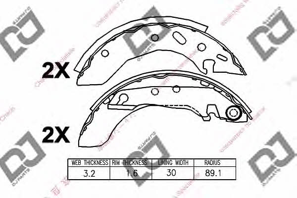 Dj parts BS1289 Brake shoe set BS1289: Buy near me at 2407.PL in Poland at an Affordable price!