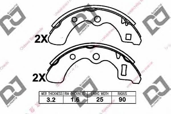 Dj parts BS1326 Brake shoe set BS1326: Buy near me at 2407.PL in Poland at an Affordable price!