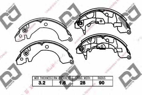 Dj parts BS1352 Szczęki hamulcowe, zestaw BS1352: Dobra cena w Polsce na 2407.PL - Kup Teraz!