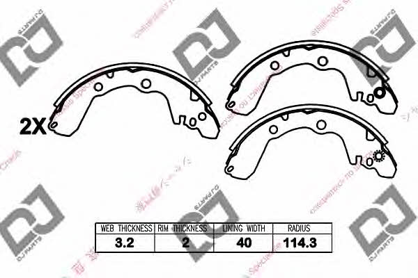 Dj parts BS1357 Колодки гальмівні барабанні, комплект BS1357: Приваблива ціна - Купити у Польщі на 2407.PL!