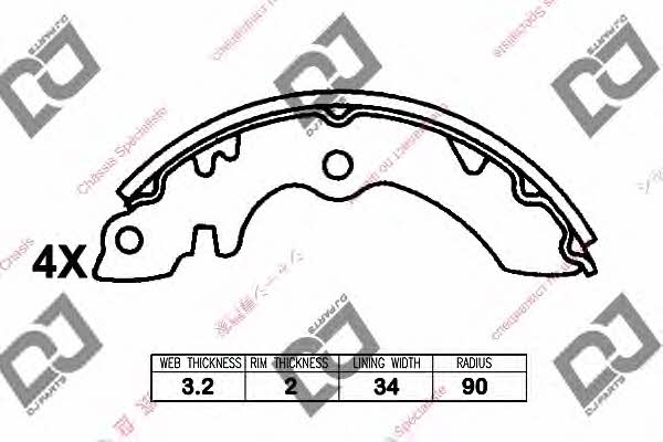 Dj parts BS1387 Brake shoe set BS1387: Buy near me at 2407.PL in Poland at an Affordable price!