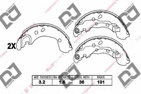 Dj parts BS1406 Brake shoe set BS1406: Buy near me at 2407.PL in Poland at an Affordable price!