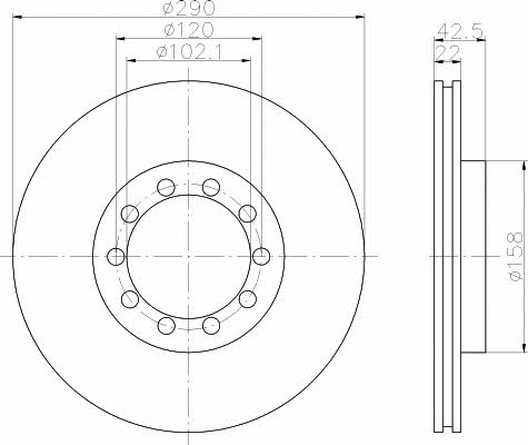 Don CVD631 Диск гальмівний передній вентильований CVD631: Приваблива ціна - Купити у Польщі на 2407.PL!