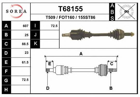 EAI T68155 Drive shaft T68155: Buy near me in Poland at 2407.PL - Good price!