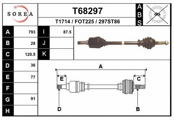 EAI T68297 Drive shaft T68297: Buy near me in Poland at 2407.PL - Good price!