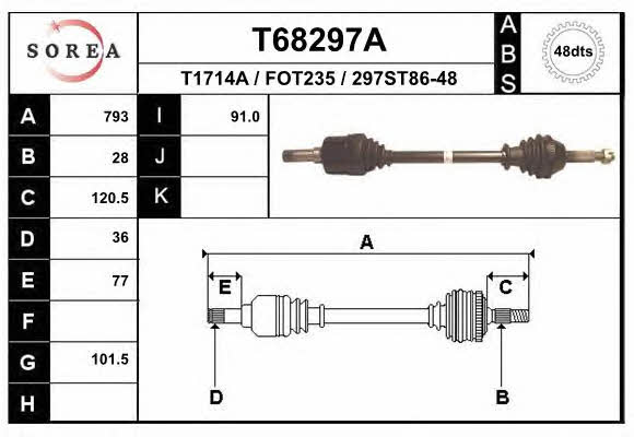 EAI T68297A Drive shaft T68297A: Buy near me in Poland at 2407.PL - Good price!