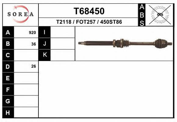 EAI T68450 Drive shaft T68450: Buy near me in Poland at 2407.PL - Good price!