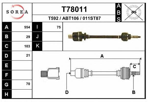 EAI T78011 Drive shaft T78011: Buy near me at 2407.PL in Poland at an Affordable price!