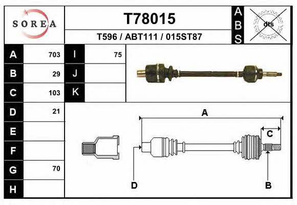 EAI T78015 Wał napędowy T78015: Atrakcyjna cena w Polsce na 2407.PL - Zamów teraz!