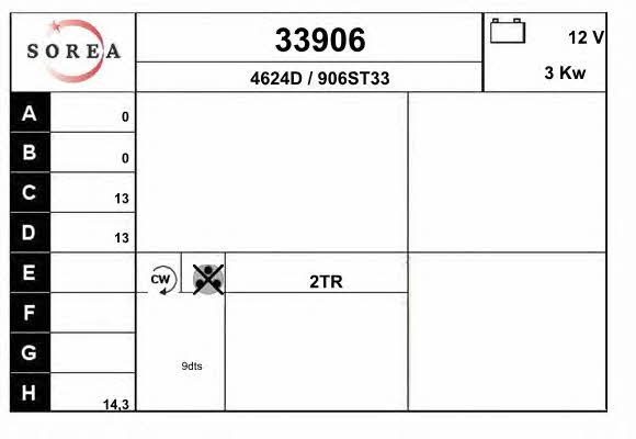 EAI 33906 Стартер 33906: Отличная цена - Купить в Польше на 2407.PL!