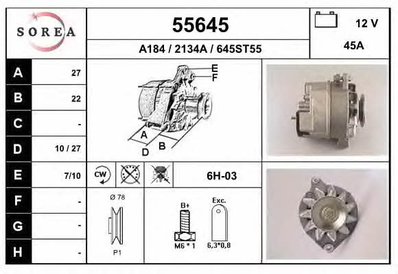 EAI 55645 Alternator 55645: Buy near me in Poland at 2407.PL - Good price!