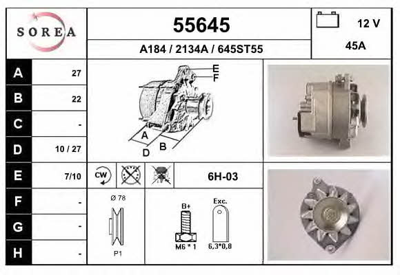 EAI 55645 Alternator 55645: Dobra cena w Polsce na 2407.PL - Kup Teraz!