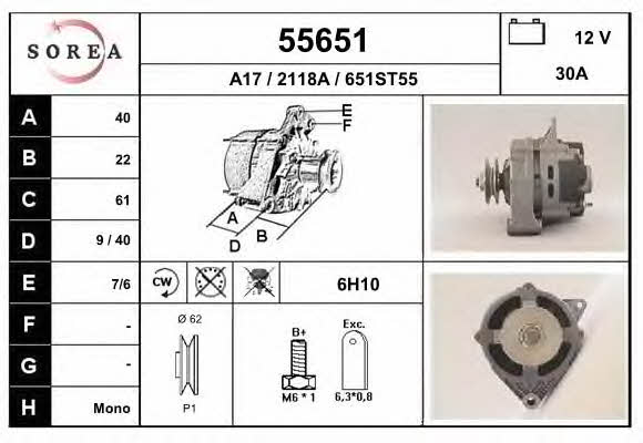 EAI 55651 Alternator 55651: Buy near me in Poland at 2407.PL - Good price!
