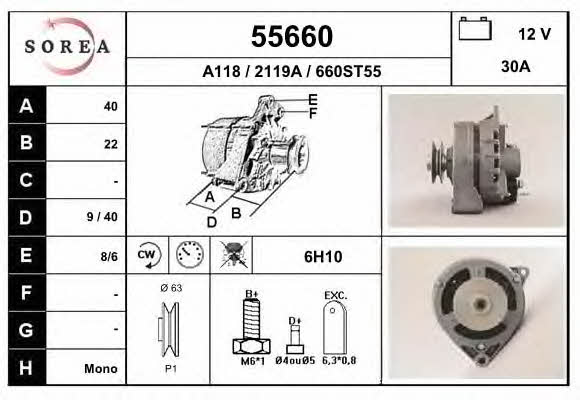 EAI 55660 Alternator 55660: Buy near me in Poland at 2407.PL - Good price!