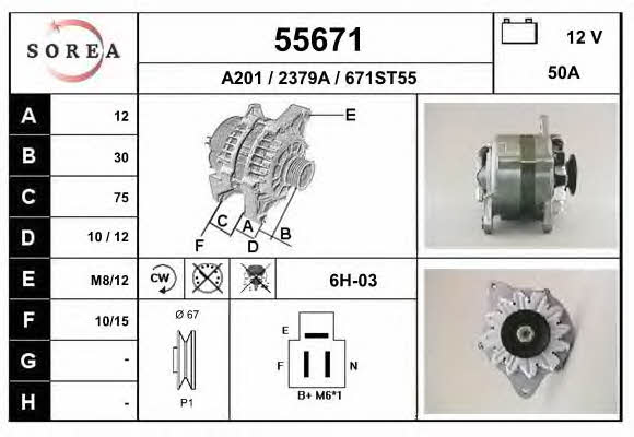 EAI 55671 Alternator 55671: Buy near me in Poland at 2407.PL - Good price!