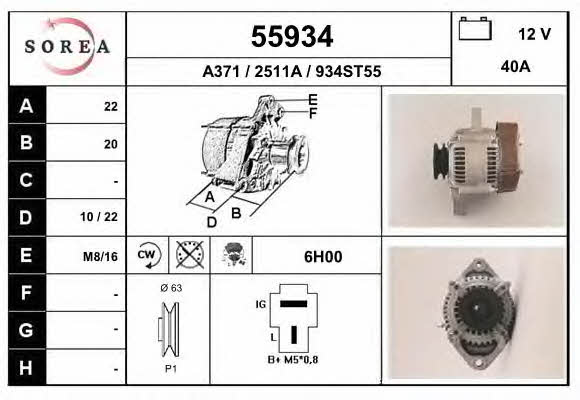 EAI 55934 Alternator 55934: Buy near me in Poland at 2407.PL - Good price!