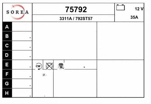 EAI 75792 Alternator 75792: Dobra cena w Polsce na 2407.PL - Kup Teraz!