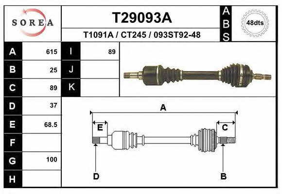 EAI T29093A Wał napędowy T29093A: Dobra cena w Polsce na 2407.PL - Kup Teraz!