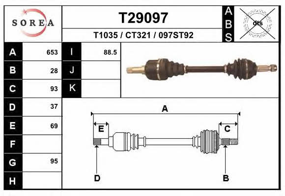 EAI T29097 Drive shaft T29097: Buy near me in Poland at 2407.PL - Good price!