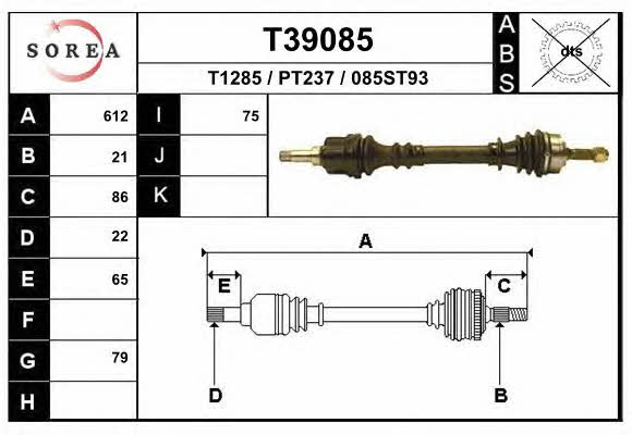 EAI T39085 Drive shaft T39085: Buy near me in Poland at 2407.PL - Good price!